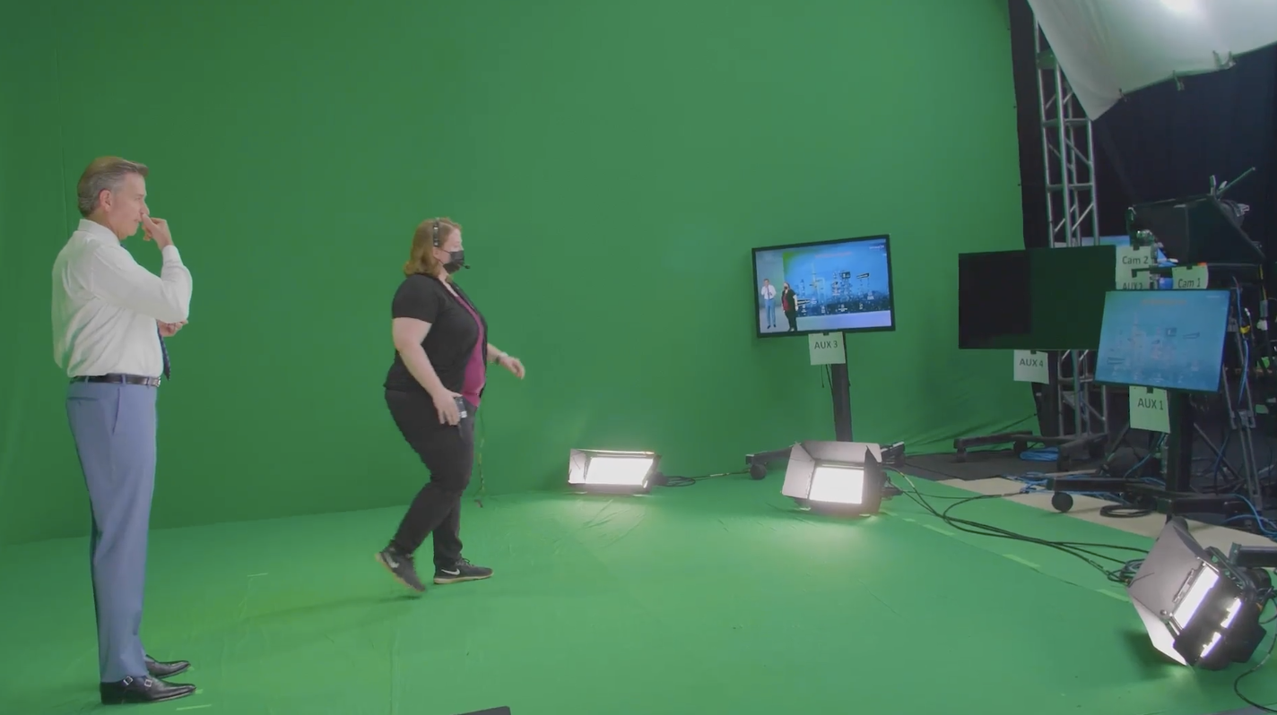 virtual event setup green screen - OVATION Events in Nashville, TN and Dedham, MA